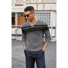image:imageCOOFANDY Mens Wool Blend V Neck Sweater Long Sleeve Knit PulloverBlack  Heather Grey