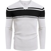 image:imageCOOFANDY Mens Wool Blend V Neck Sweater Long Sleeve Knit PulloverBlack  White