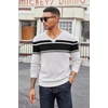 image:imageCOOFANDY Mens Wool Blend V Neck Sweater Long Sleeve Knit PulloverBlack  White