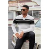 image:imageCOOFANDY Mens Wool Blend V Neck Sweater Long Sleeve Knit PulloverBlack  White