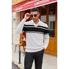 image:imageCOOFANDY Mens Wool Blend V Neck Sweater Long Sleeve Knit PulloverBlack  White