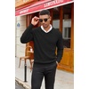 image:imageCOOFANDY Mens Wool Blend V Neck Sweater Long Sleeve Knit PulloverBlack