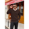 image:imageCOOFANDY Mens Wool Blend V Neck Sweater Long Sleeve Knit PulloverBrown