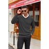 image:imageCOOFANDY Mens Wool Blend V Neck Sweater Long Sleeve Knit PulloverDark Grey