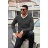 image:imageCOOFANDY Mens Wool Blend V Neck Sweater Long Sleeve Knit PulloverDark Grey