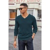 image:imageCOOFANDY Mens Wool Blend V Neck Sweater Long Sleeve Knit PulloverDusty Blue
