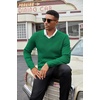 image:imageCOOFANDY Mens Wool Blend V Neck Sweater Long Sleeve Knit PulloverEmerald Green