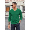 image:imageCOOFANDY Mens Wool Blend V Neck Sweater Long Sleeve Knit PulloverEmerald Green