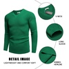 image:imageCOOFANDY Mens Wool Blend V Neck Sweater Long Sleeve Knit PulloverEmerald Green