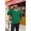 image:imageCOOFANDY Mens Wool Blend V Neck Sweater Long Sleeve Knit PulloverEmerald Green