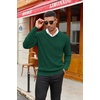 image:imageCOOFANDY Mens Wool Blend V Neck Sweater Long Sleeve Knit PulloverGreen