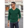 image:imageCOOFANDY Mens Wool Blend V Neck Sweater Long Sleeve Knit PulloverGreen