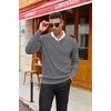 image:imageCOOFANDY Mens Wool Blend V Neck Sweater Long Sleeve Knit PulloverGrey