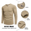 image:imageCOOFANDY Mens Wool Blend V Neck Sweater Long Sleeve Knit PulloverKhaki