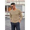image:imageCOOFANDY Mens Wool Blend V Neck Sweater Long Sleeve Knit PulloverKhaki