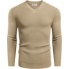 image:imageCOOFANDY Mens Wool Blend V Neck Sweater Long Sleeve Knit PulloverKhaki