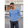 image:imageCOOFANDY Mens Wool Blend V Neck Sweater Long Sleeve Knit PulloverLight Blue