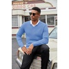 image:imageCOOFANDY Mens Wool Blend V Neck Sweater Long Sleeve Knit PulloverLight Blue