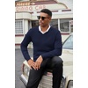 image:imageCOOFANDY Mens Wool Blend V Neck Sweater Long Sleeve Knit PulloverNavy Blue