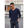 image:imageCOOFANDY Mens Wool Blend V Neck Sweater Long Sleeve Knit PulloverNavy Blue