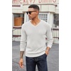 image:imageCOOFANDY Mens Wool Blend V Neck Sweater Long Sleeve Knit PulloverWhite