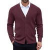 image:imageCOOFANDY Mens Cardigan Sweaters with Button Lightweight Casual V Neck Long Sleeve Pockets Knitted SweaterRed