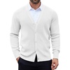 image:imageCOOFANDY Mens Cardigan Sweaters with Button Lightweight Casual V Neck Long Sleeve Pockets Knitted SweaterWhite