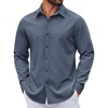 image:imageCOOFANDY Mens Casual Button Down Long Sleeve Untucked Denim Dress ShirtDark Blue
