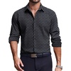 image:imageCOOFANDY Mens Dress Shirts Long Sleeve Casual Button Down Shirt Solid Regular Fit Formal Business ShirtsBlackwhite Geometry
