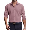 image:imageCOOFANDY Mens Dress Shirts Long Sleeve Casual Button Down Shirt Solid Regular Fit Formal Business ShirtsLotus Pink