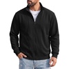 image:imageCOOFANDY Mens Full Zip Fleece Sweatshirt Lined Stand Collar Sweater JacketBlack