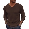 image:imageCOOFANDY Mens Wool Blend V Neck Sweater Long Sleeve Knit PulloverBrown