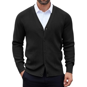 image:imageCOOFANDY Mens Cardigan Sweaters with Button Lightweight Casual V Neck Long Sleeve Pockets Knitted SweaterBlack