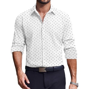 image:imageCOOFANDY Mens Dress Shirts Long Sleeve Casual Button Down Shirt Solid Regular Fit Formal Business ShirtsWhitestar