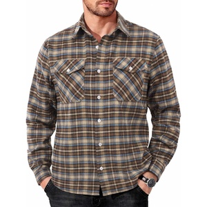 image:imageCOOFANDY Mens Flannel Shirts Long Sleeve Casual Plaid Button Down Shirt Cotton Shirt Cowboy Work Shirts with PocketsBluebrown