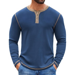 image:imageCOOFANDY Mens Henley Shirts Long Sleeve Button TShirt Casual Pullover Basic TeeBlue