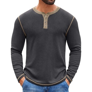 image:imageCOOFANDY Mens Henley Shirts Long Sleeve Button TShirt Casual Pullover Basic TeeDark Grey