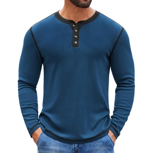 image:imageCOOFANDY Mens Henley Shirts Long Sleeve Button TShirt Casual Pullover Basic TeeNavy
