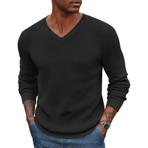 image:imageCOOFANDY Mens Wool Blend V Neck Sweater Long Sleeve Knit PulloverBlack