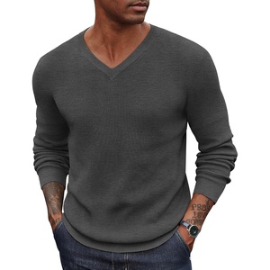 image:imageCOOFANDY Mens Wool Blend V Neck Sweater Long Sleeve Knit PulloverDark Grey