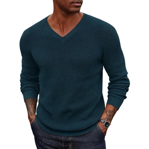 image:imageCOOFANDY Mens Wool Blend V Neck Sweater Long Sleeve Knit PulloverDusty Blue