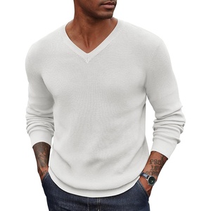 image:imageCOOFANDY Mens Wool Blend V Neck Sweater Long Sleeve Knit PulloverWhite