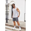 image:imageCOOFANDY Mens Sweat Shorts 7 Inch Athletic Workout Shorts 2 Pack Casual Lounge Joggers Short Pants with Pockets2 Packnavy Bluedark Grey