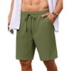 image:imageCOOFANDY Mens 7 inch Casual Shorts Drawstring Waist Lightweight Quick Dry Summer Beach Board Shorts with PocketsArmy Green