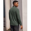 image:imageCOOFANDY Mens Quarter Button Pullover Long Sleeve Stand Collar TShirtsArmy Green