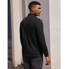 image:imageCOOFANDY Mens Quarter Button Pullover Long Sleeve Stand Collar TShirtsBlack