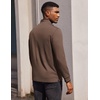 image:imageCOOFANDY Mens Quarter Button Pullover Long Sleeve Stand Collar TShirtsBrown