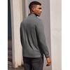 image:imageCOOFANDY Mens Quarter Button Pullover Long Sleeve Stand Collar TShirtsDark Grey