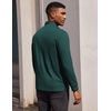 image:imageCOOFANDY Mens Quarter Button Pullover Long Sleeve Stand Collar TShirtsForest Green