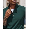 image:imageCOOFANDY Mens Quarter Button Pullover Long Sleeve Stand Collar TShirtsForest Green